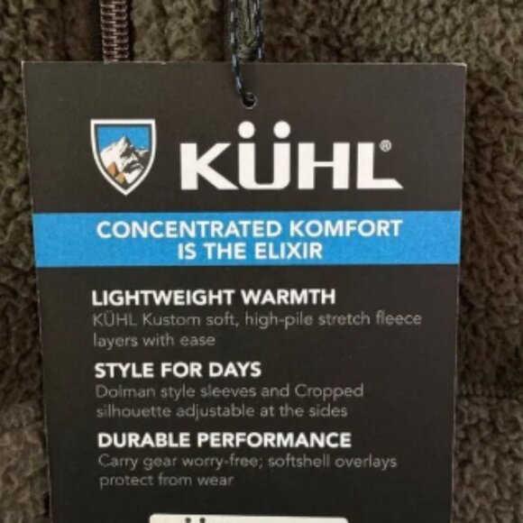 Kuhl Elixir Jacket Womens Size Small Moss Green Fleece Mixed Media Soft Full Zip - Picture 3 of 6